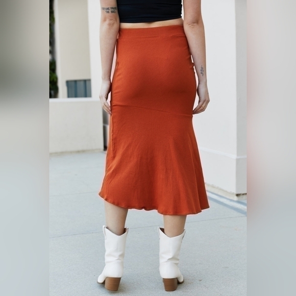 Culture Code High Waist Midi Fishtail Boho Skirt Size Medium - Picture 2 of 6